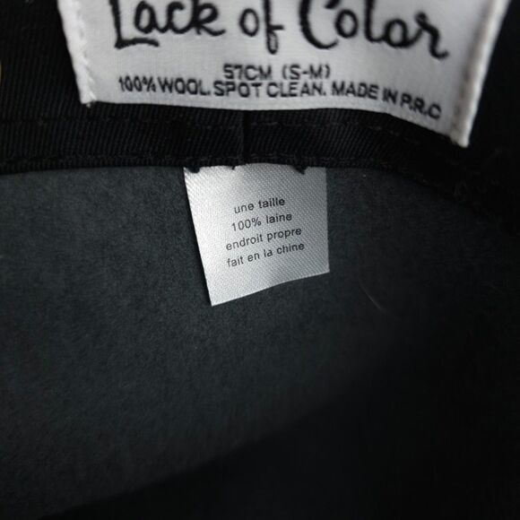 A LACK OF COLOR Rocco Wool Fedora Western Cowgirl Boho Hat Gray Tan Leather 57cm - Picture 11 of 11